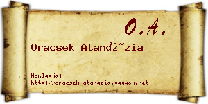 Oracsek Atanázia névjegykártya